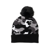 Capital Gains Streetwear Fuzzy Pom Winter Camo Beanie Knit Winter Hat